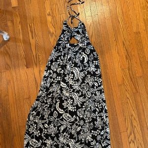 Black and white long maxi dress